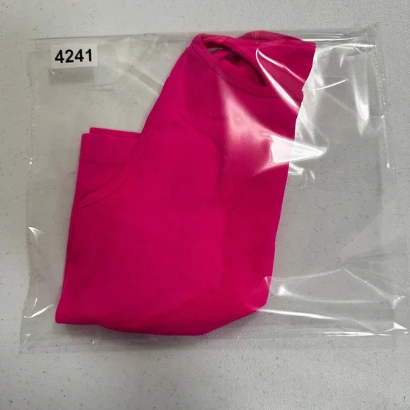 Intimately Free People Happiness Runs Pink Ribbed High Neck Tank Top M/L OB66170 - Picture 6 of 6